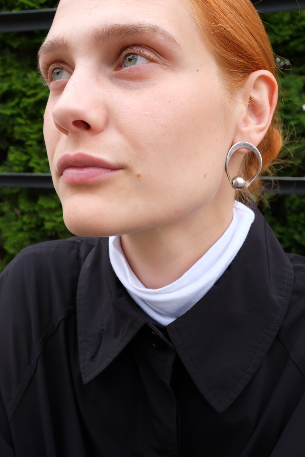 ORGANIC SHAPED BALL EARRINGS 925 SILVER