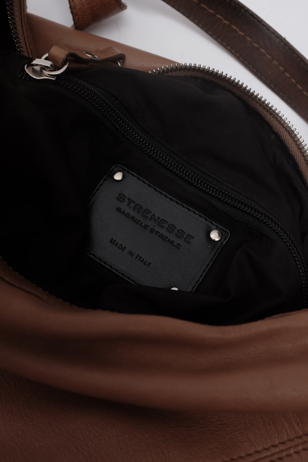 STRENESSE LEATHER BROWN SWING BAG