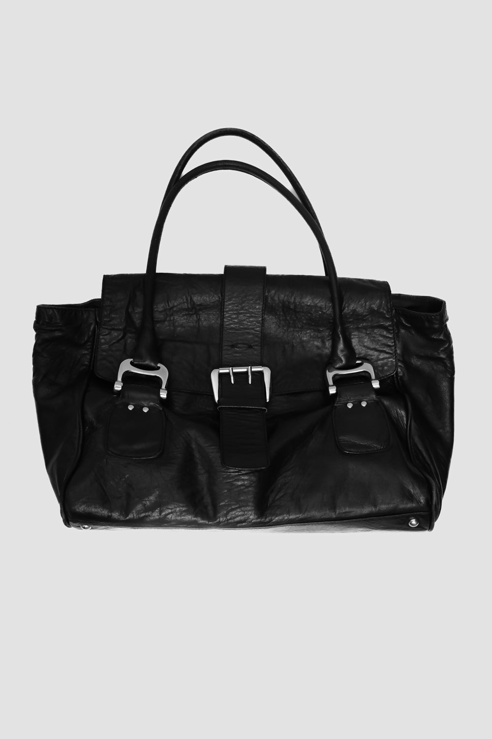 STRENESSE XXL BLACK LEATHER BAG