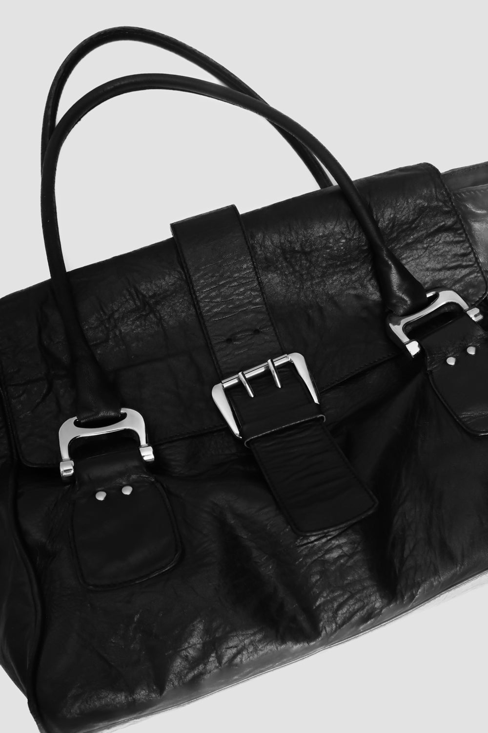STRENESSE XXL BLACK LEATHER BAG
