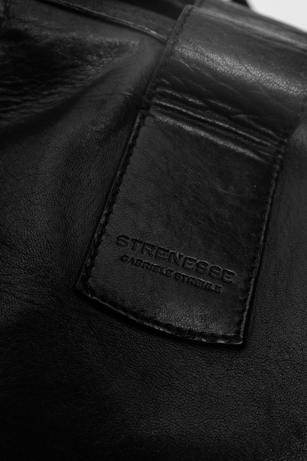 STRENESSE XXL BLACK LEATHER BAG