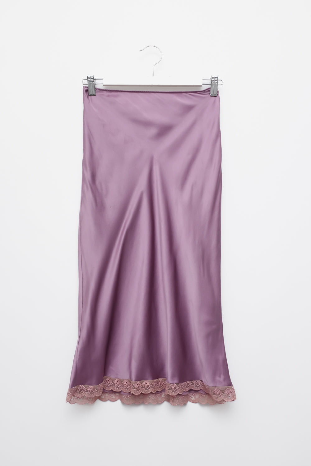 SATIN LILAC LACE ITALY SKIRT