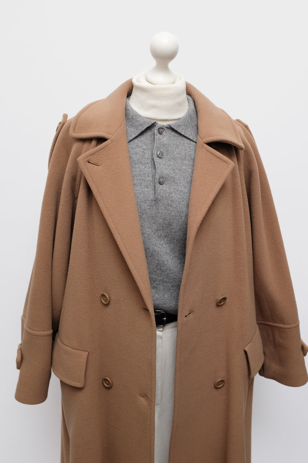 PURE WOOL CARAMEL BROWN MAXI VINTAGE COAT