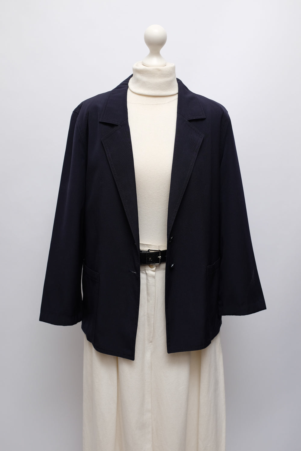 WOOL NAVY STRAIGHT VINTAGE BLAZER