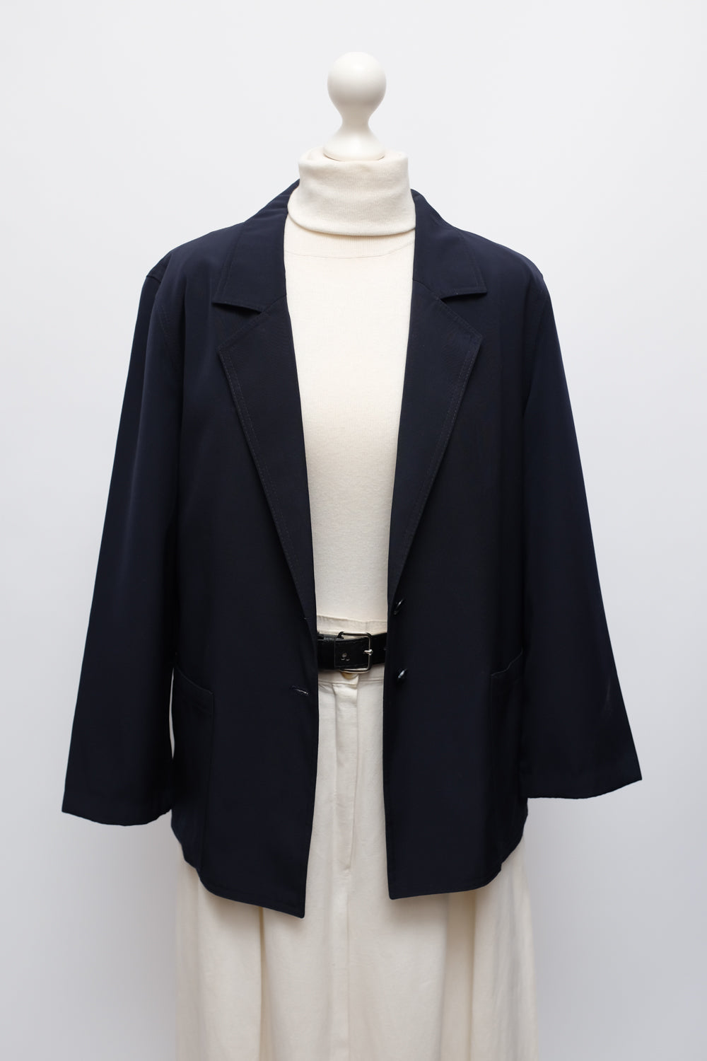 WOOL NAVY STRAIGHT VINTAGE BLAZER