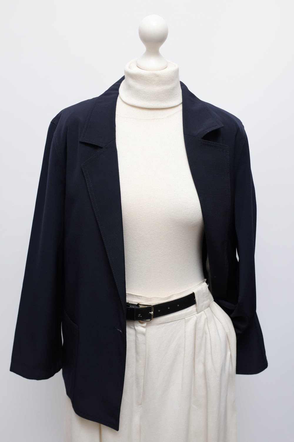 WOOL NAVY STRAIGHT VINTAGE BLAZER