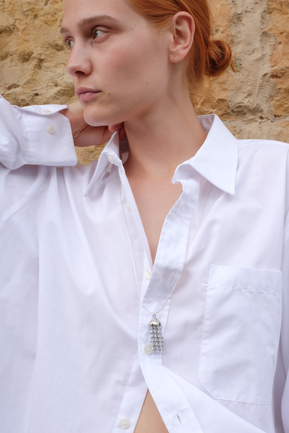 LONG TASSEL PENDANT VINTAGE SILVER 925 NECKLACE