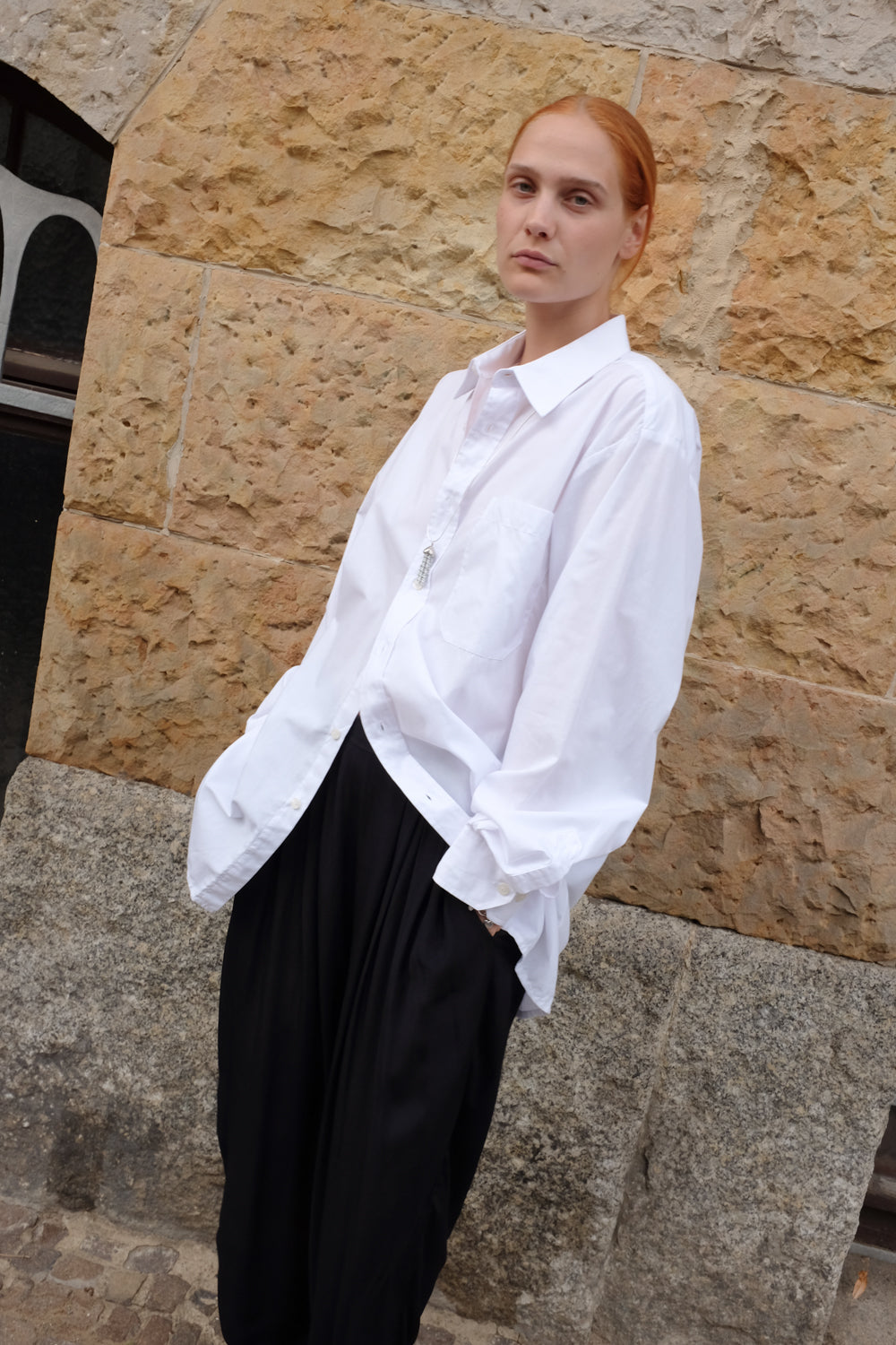 PURE VISCOSE BALLOON BLACK PANTS