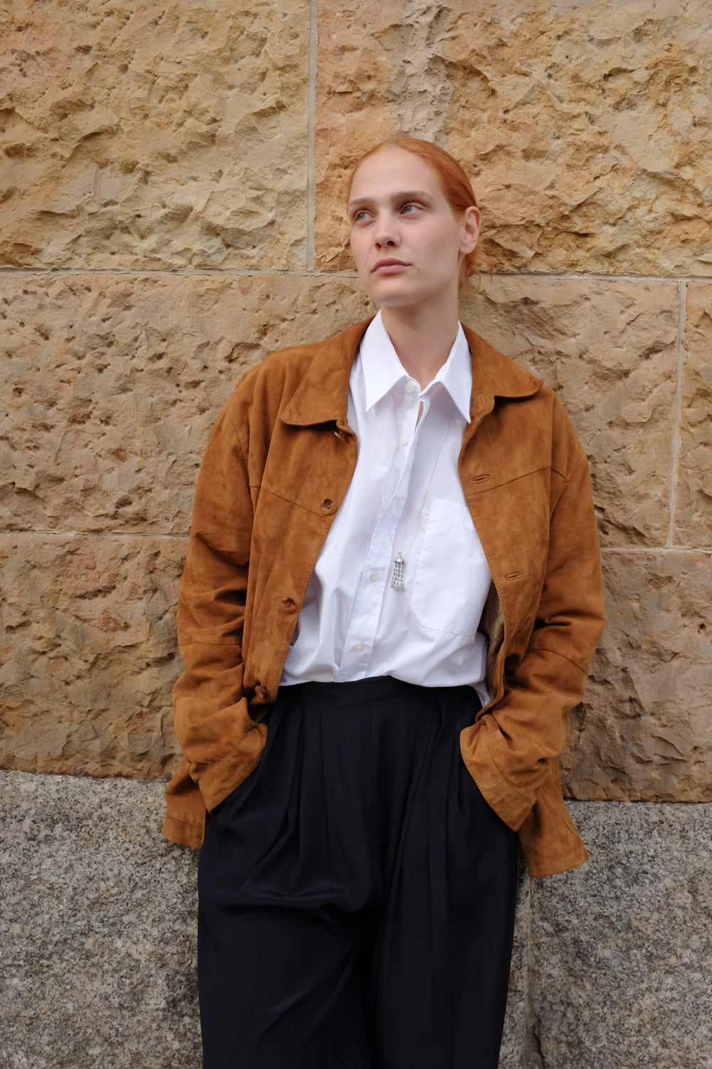 VINTAGE CAMEL SUEDE LEATHER SHIRT JACKET