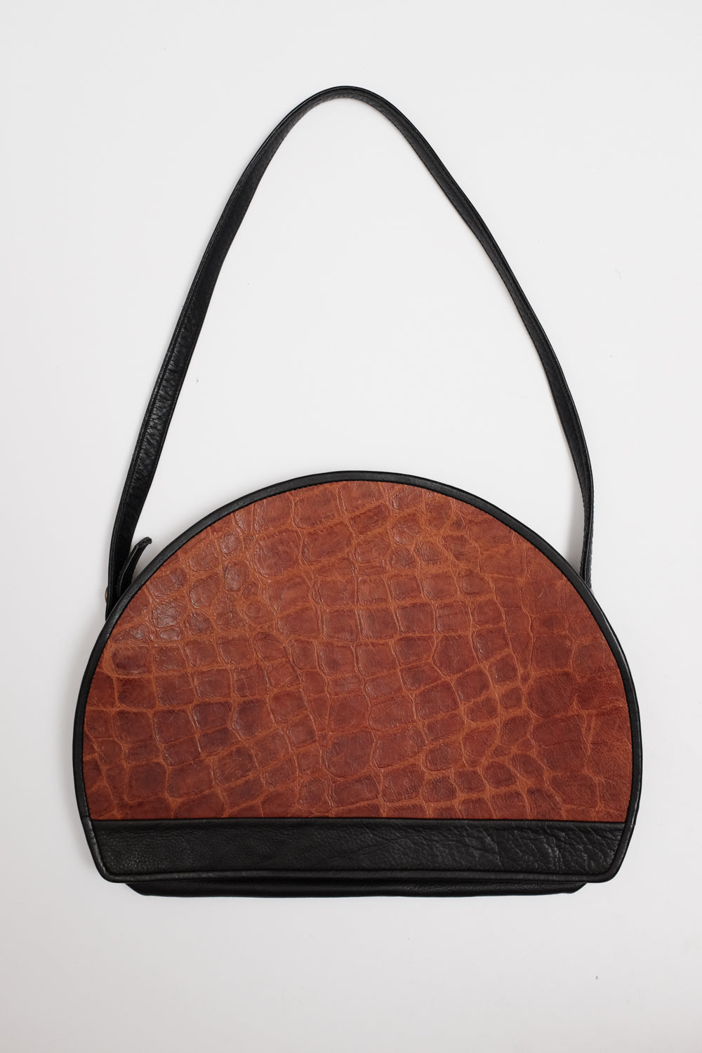 VINTAGE UNIQUE XXL LEATHER HALF MOON BAG