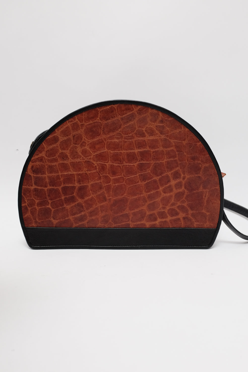 VINTAGE UNIQUE XXL LEATHER HALF MOON BAG