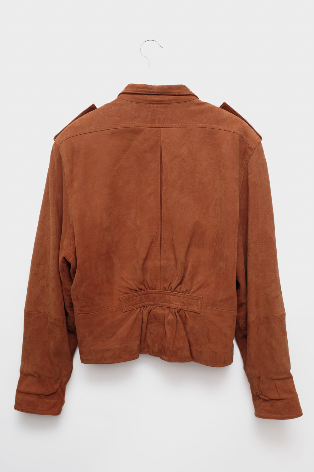 VINTAGE BROWN SUEDE LEATHER FITTED JACKET