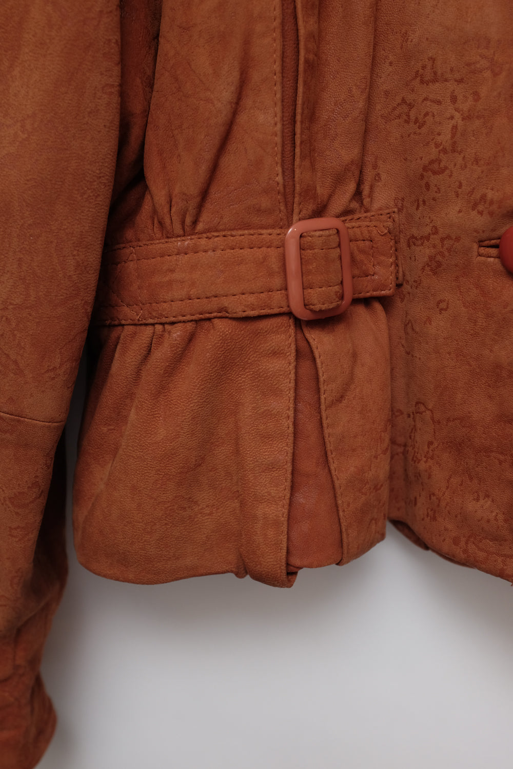 VINTAGE BROWN SUEDE LEATHER FITTED JACKET