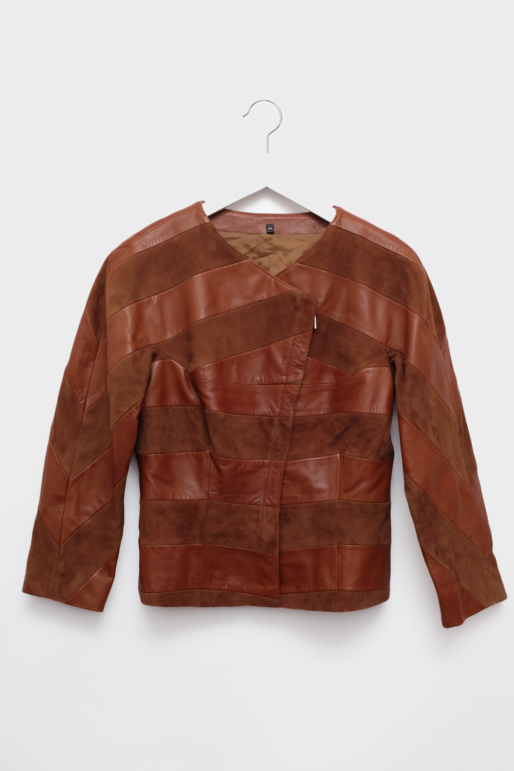 VINTAGE SUEDE LEATHER ASYMMETRICAL JACKET