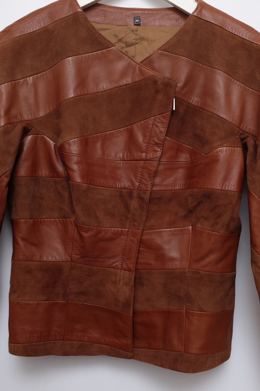 VINTAGE SUEDE LEATHER ASYMMETRICAL JACKET