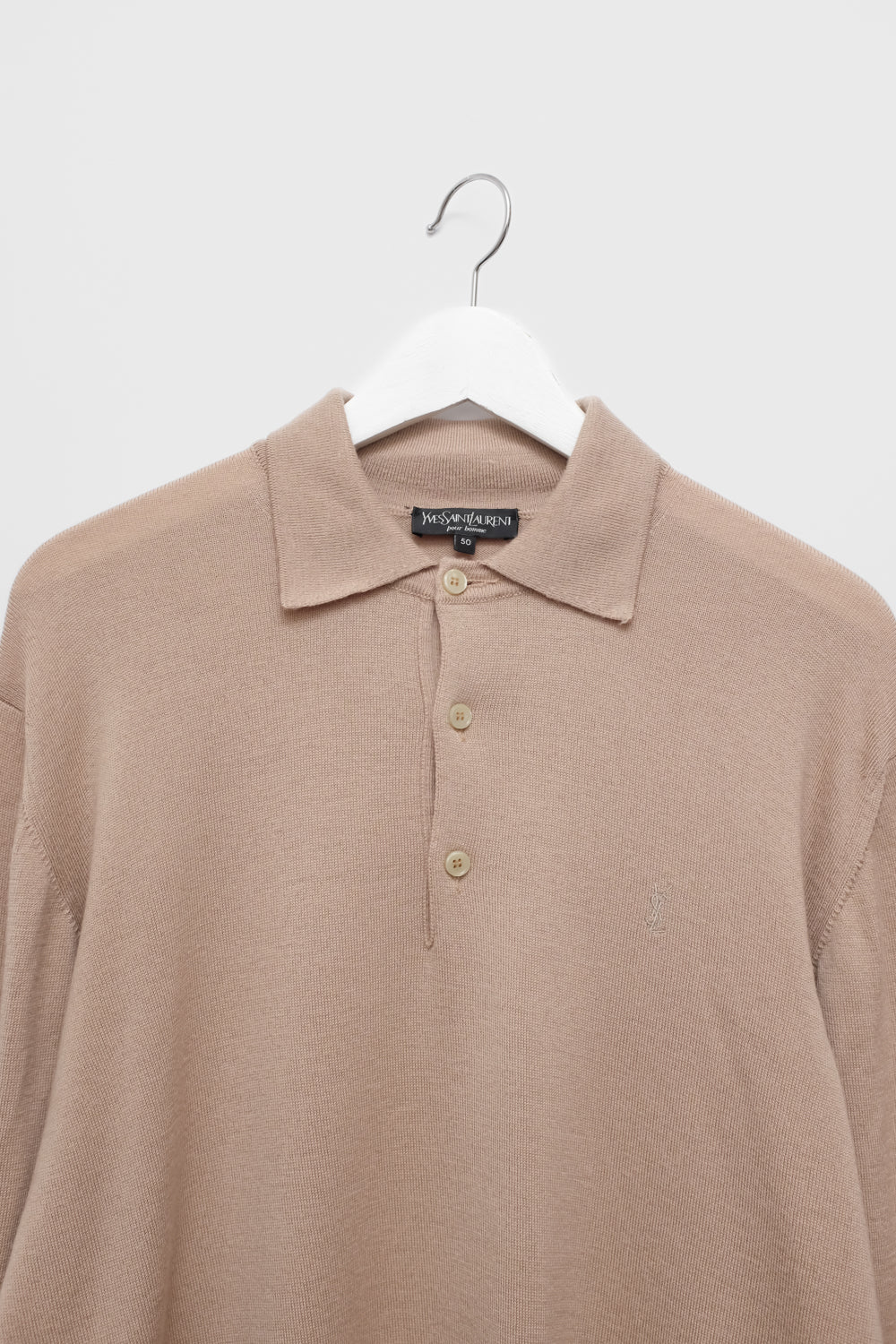 YSL VINTAGE YVES SAINT LAURENT PURE WOOL POLO KNIT