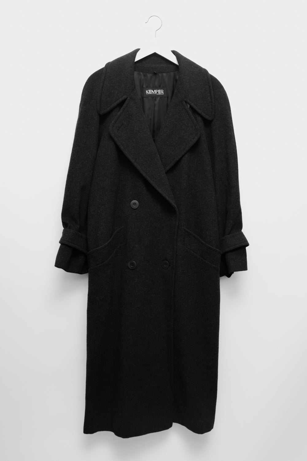 PURE WOOL CASHMERE GREY MAXI COAT