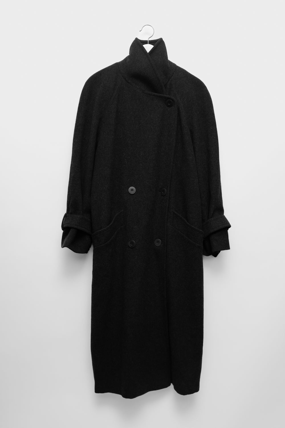 PURE WOOL CASHMERE GREY MAXI COAT