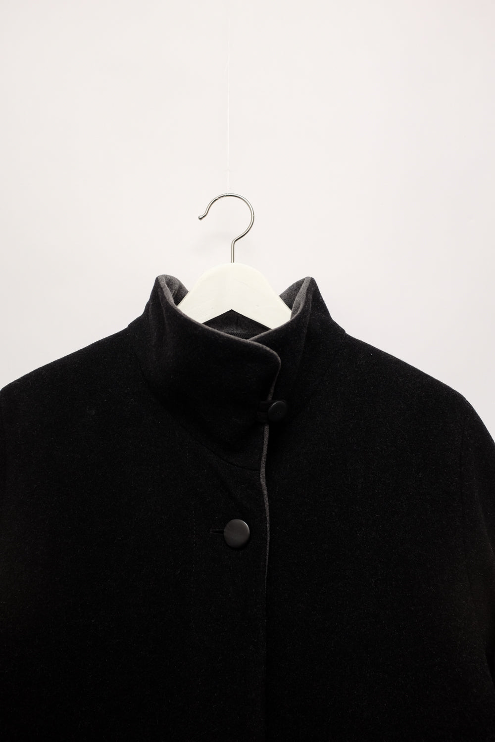 WOOL CASHMERE SCARF GREY BLACK COAT