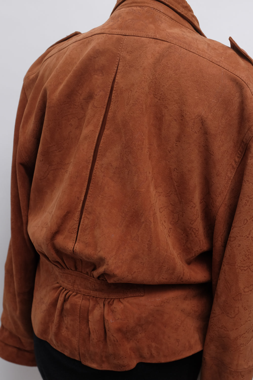 VINTAGE BROWN SUEDE LEATHER FITTED JACKET