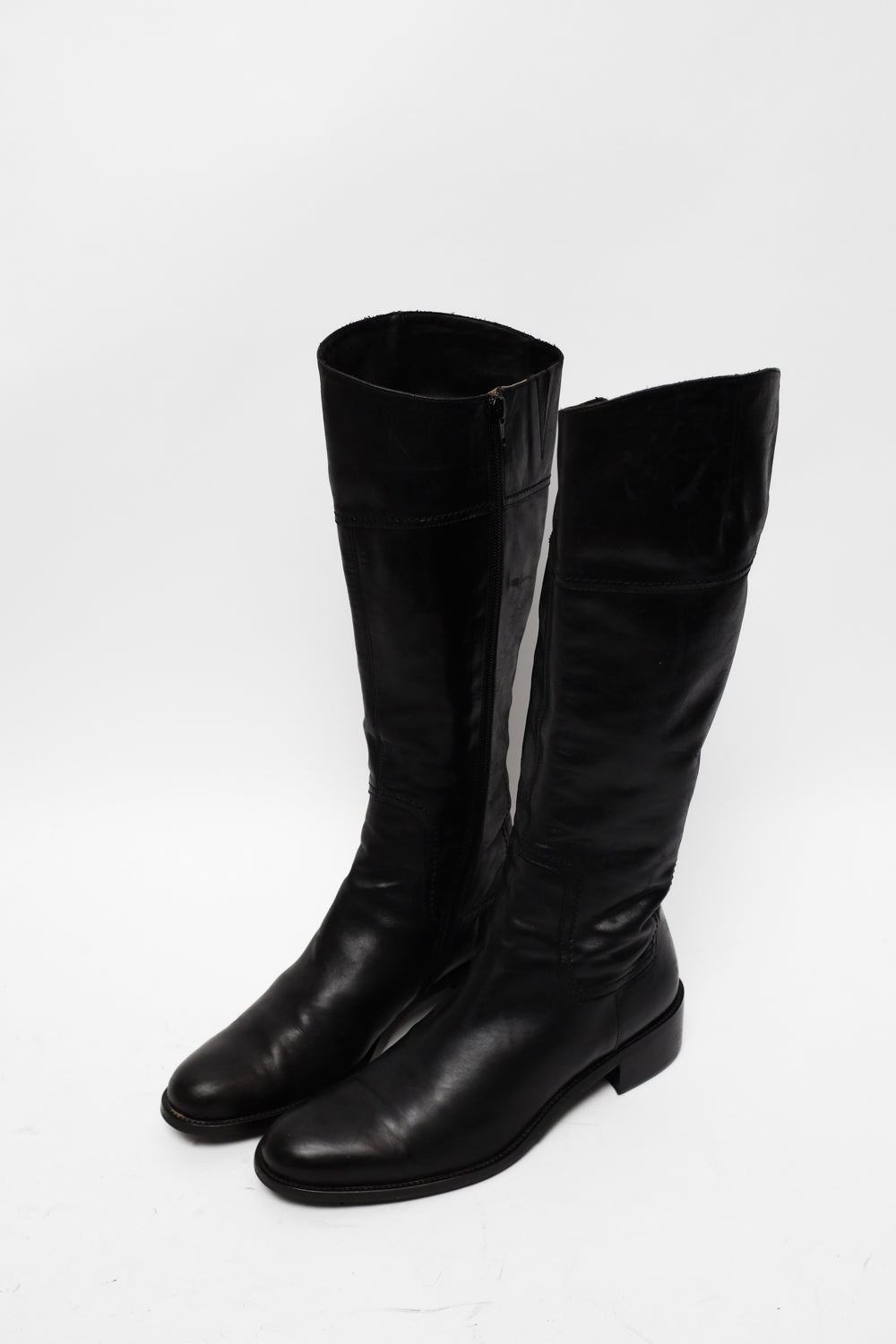 BLACK 39,5 LEATHER BOOTS