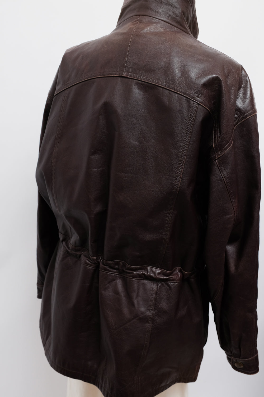 WARM BROWN LEATHER VINTAGE JACKET COAT