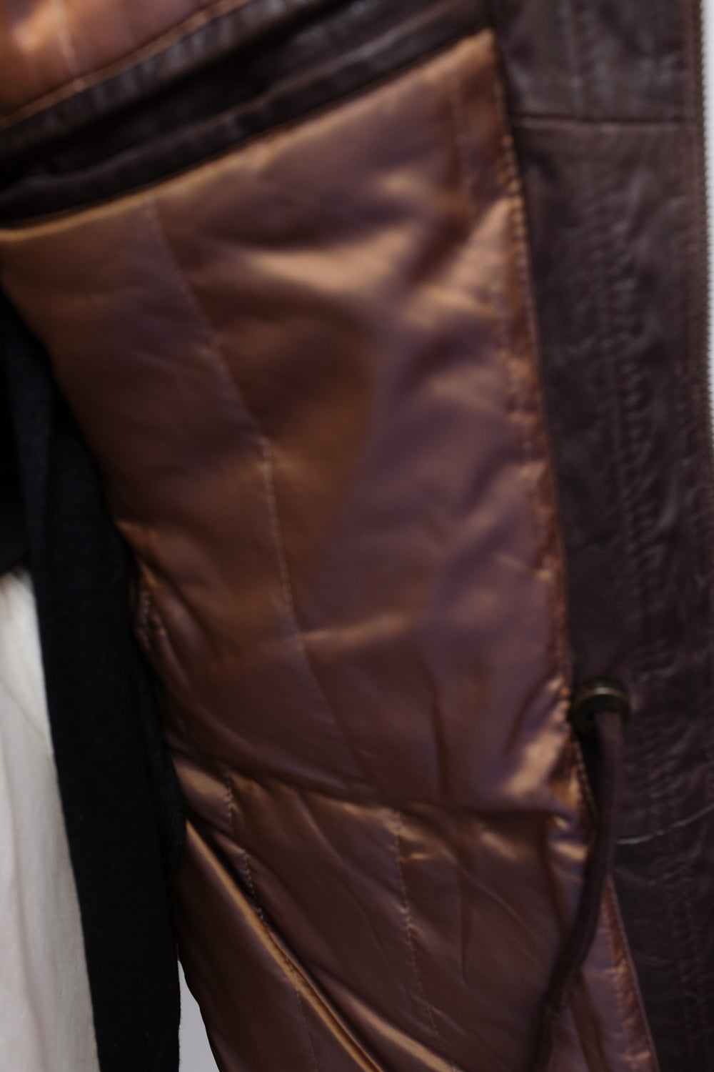 WARM BROWN LEATHER VINTAGE JACKET COAT