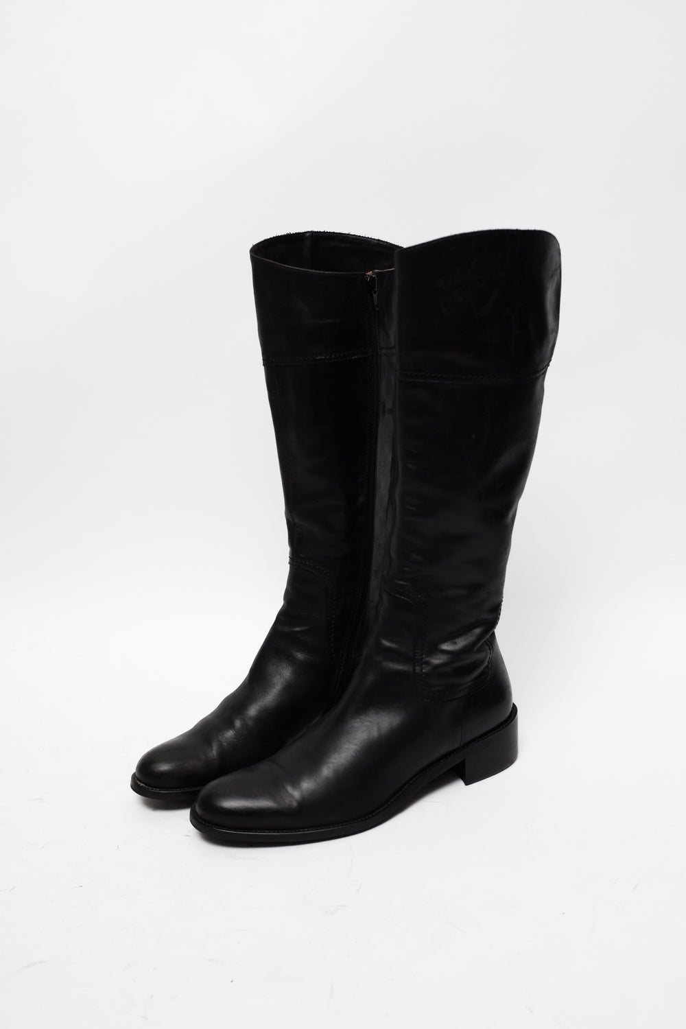 BLACK 39,5 LEATHER BOOTS