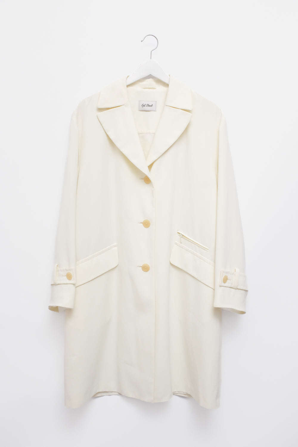 CREAM VINTAGE FLOWY TRENCH COAT