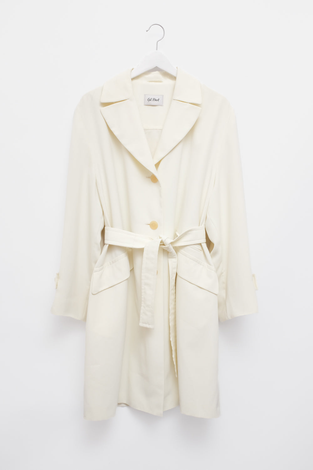 CREAM VINTAGE FLOWY TRENCH COAT