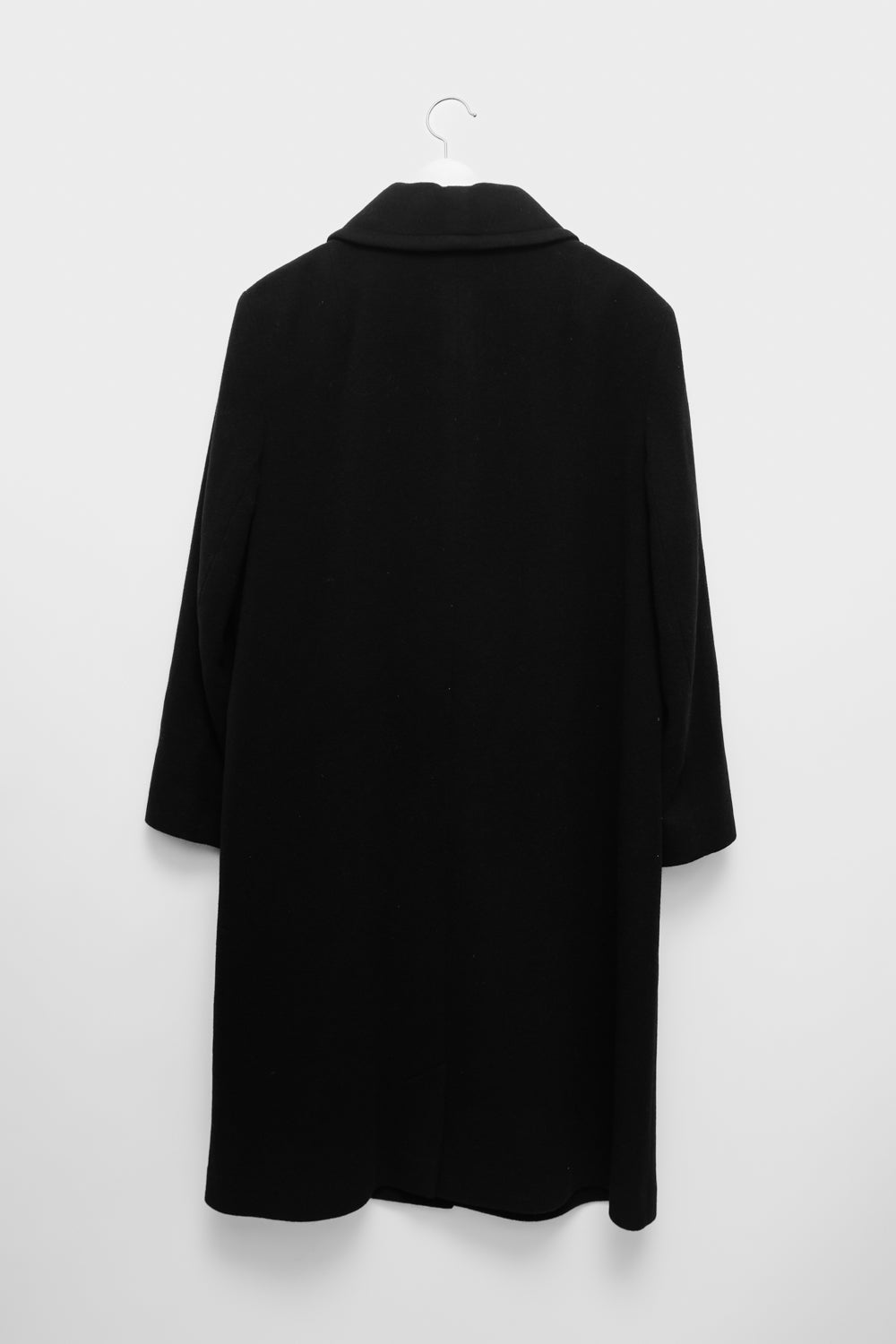 PURE WOOL CASHMERE BLACK BOXY COAT