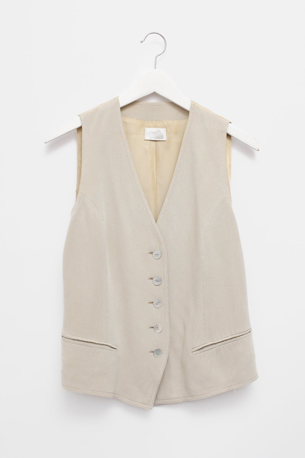 WOOL CREME VINTAGE SUIT VEST