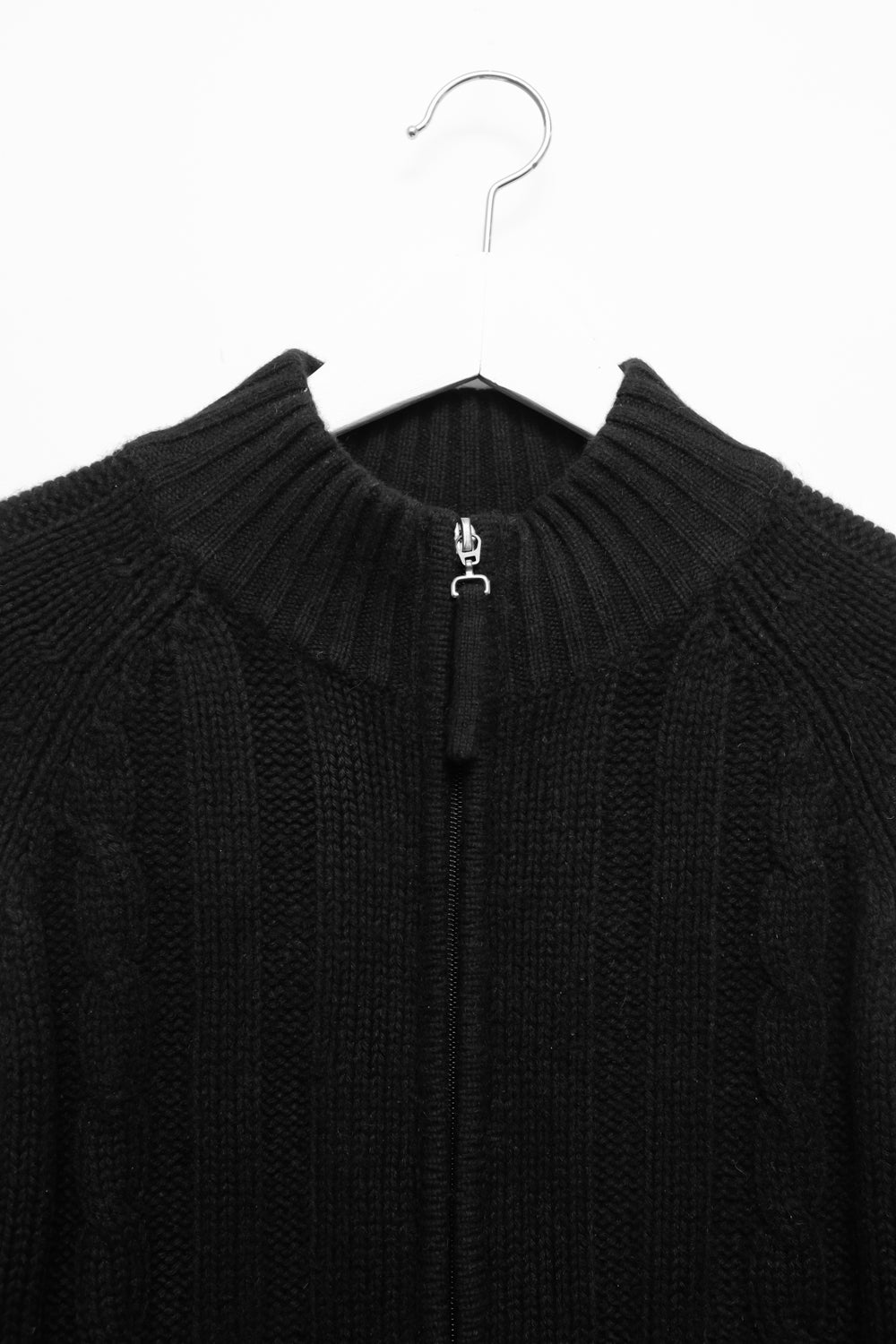 PURE CASHMERE CABLE KNIT SLIM CARDIGAN