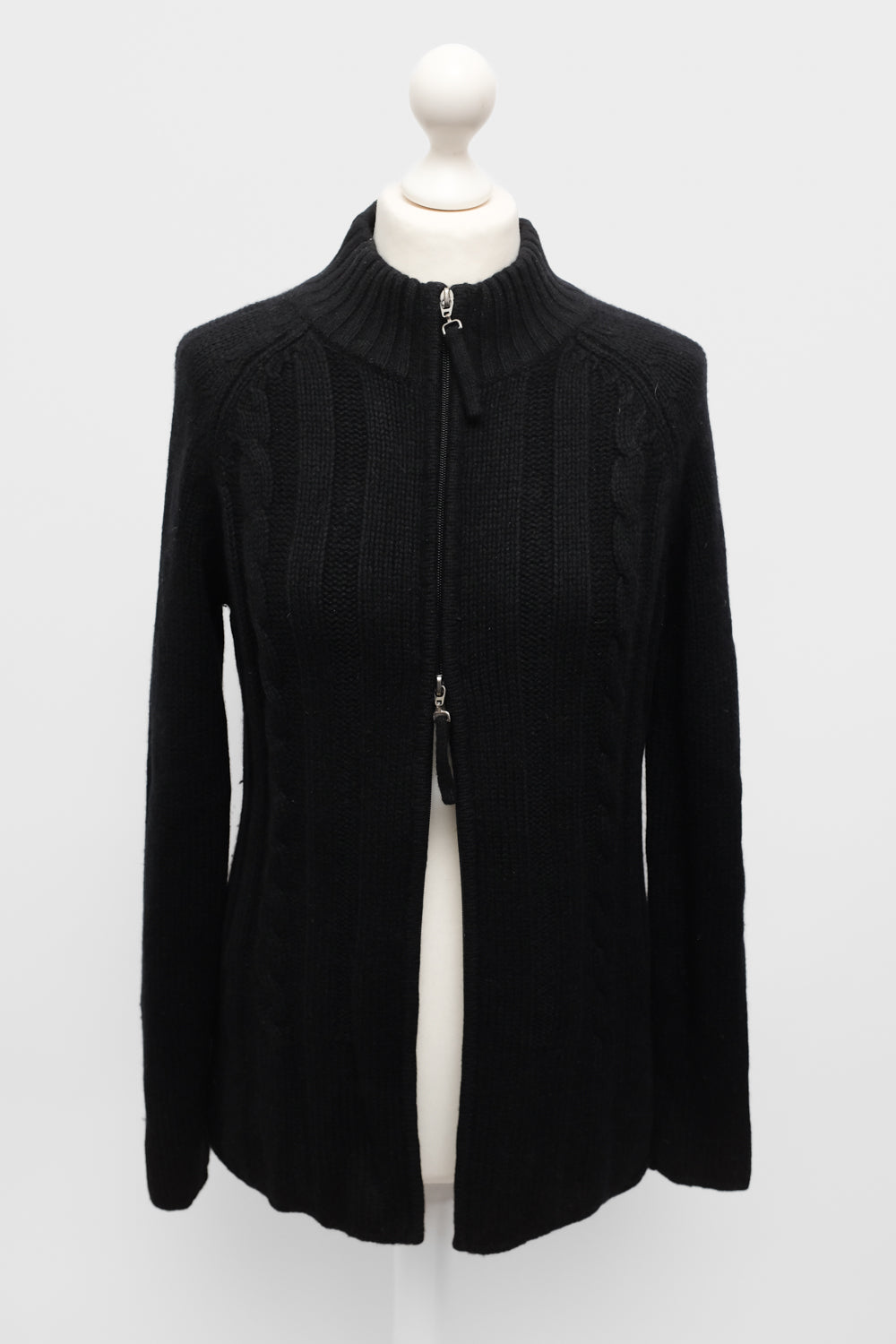 PURE CASHMERE CABLE KNIT SLIM CARDIGAN