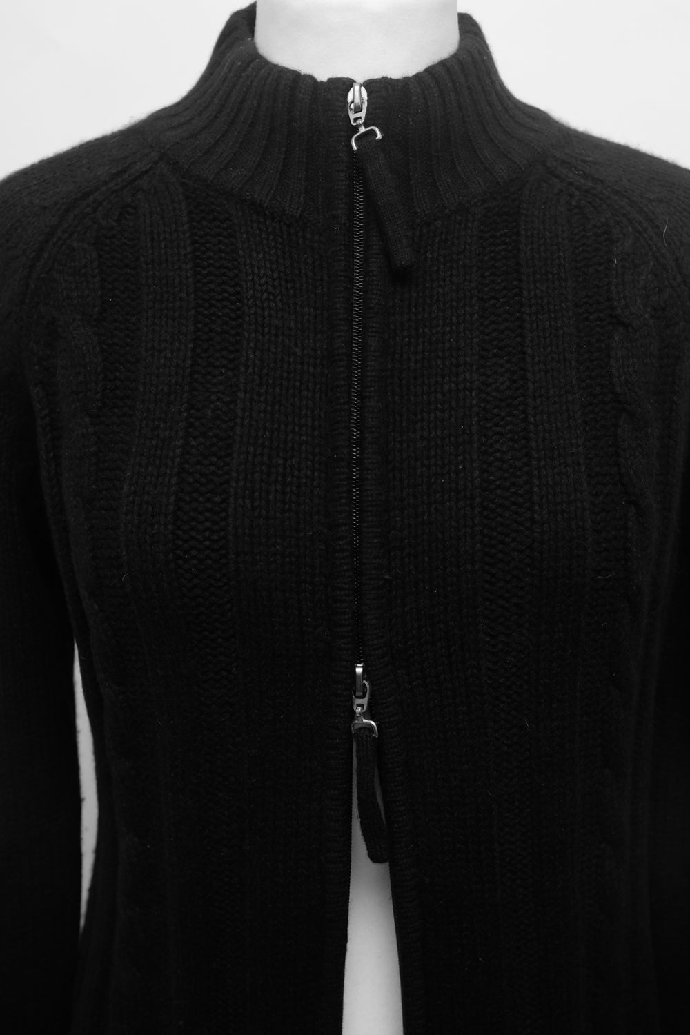 PURE CASHMERE CABLE KNIT SLIM CARDIGAN