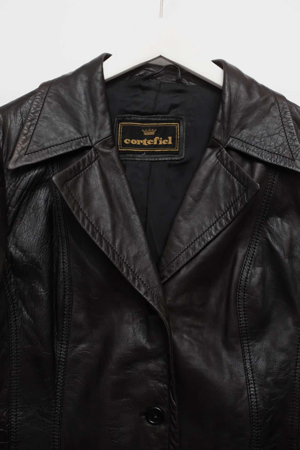 VINTAGE FITTED SOFT LEATHER BLAZER JACKET