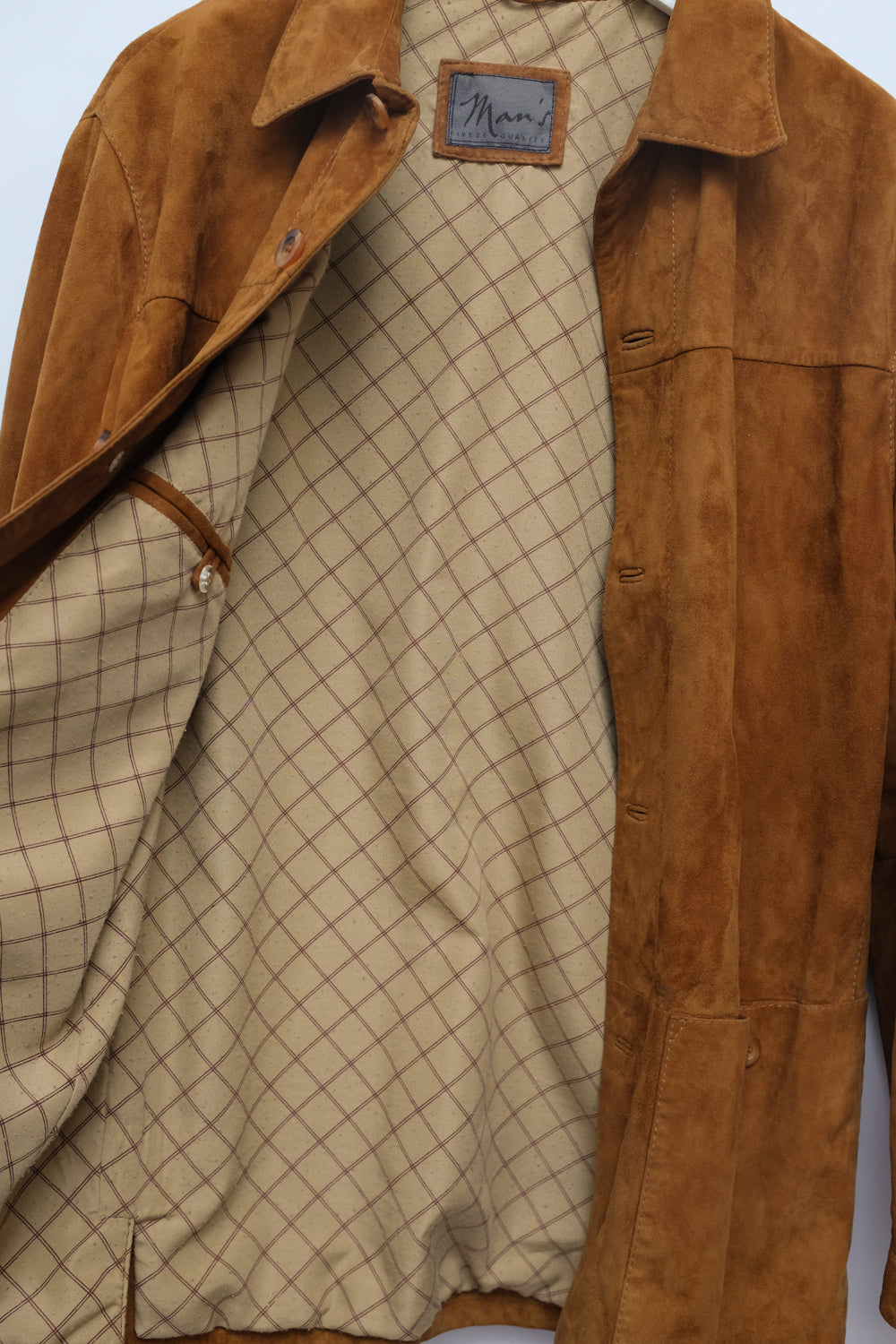 VINTAGE CAMEL SUEDE LEATHER SHIRT JACKET