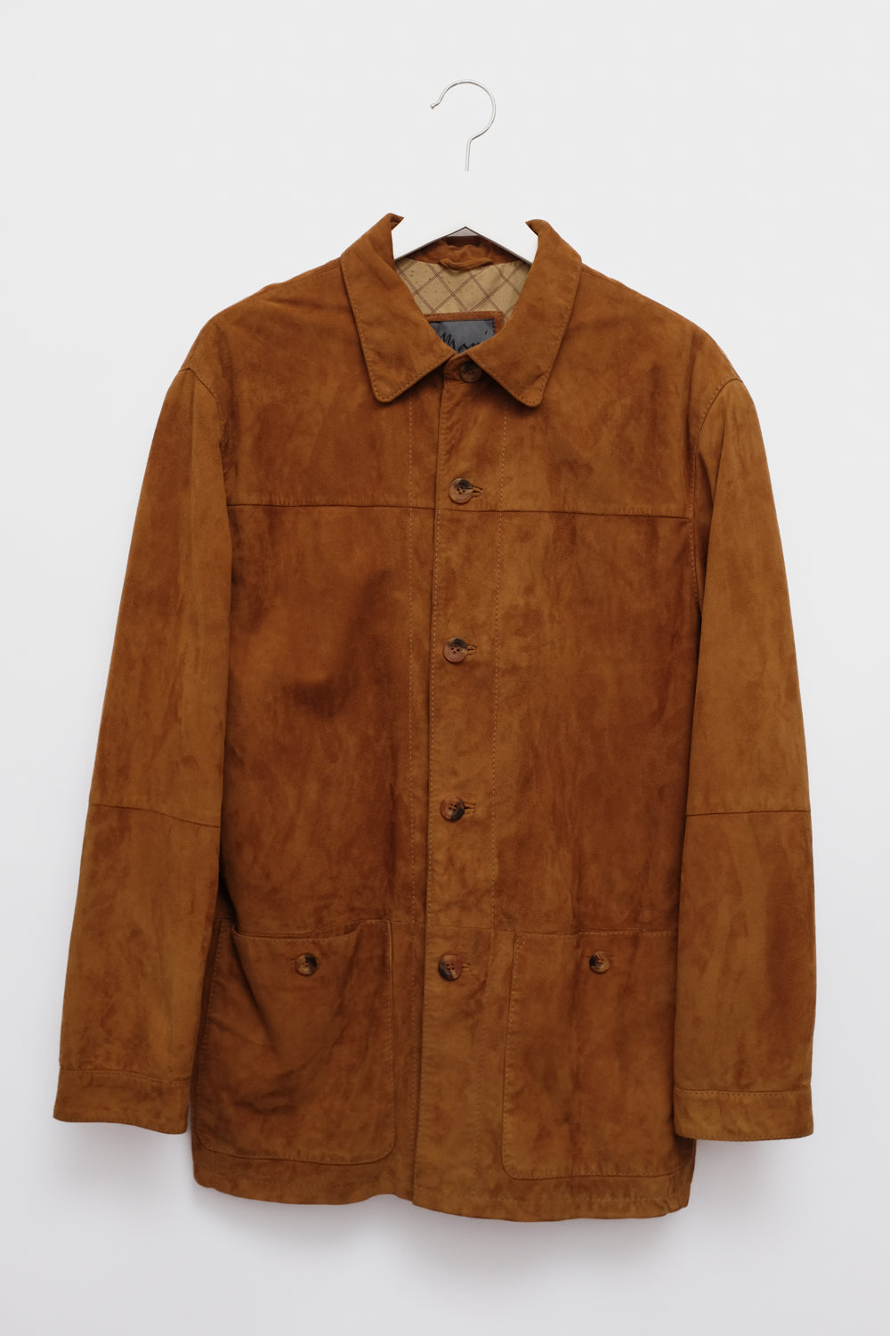 VINTAGE CAMEL SUEDE LEATHER SHIRT JACKET