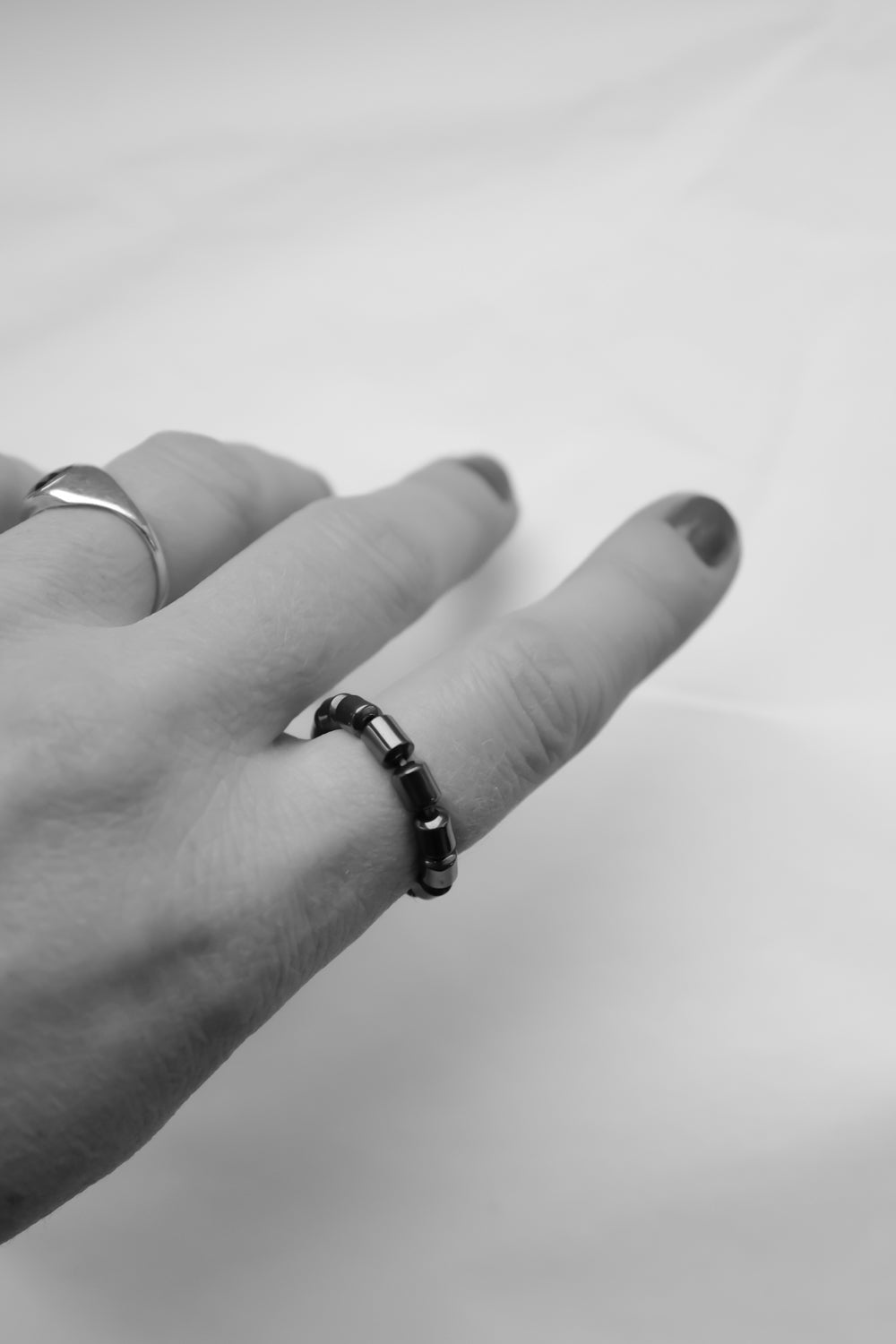 PYRITE STONE TUBE RING