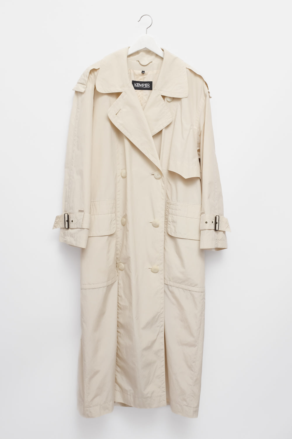 CREAM VINTAGE LONG TRENCH COAT