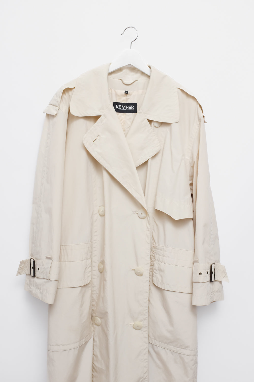 CREAM VINTAGE LONG TRENCH COAT