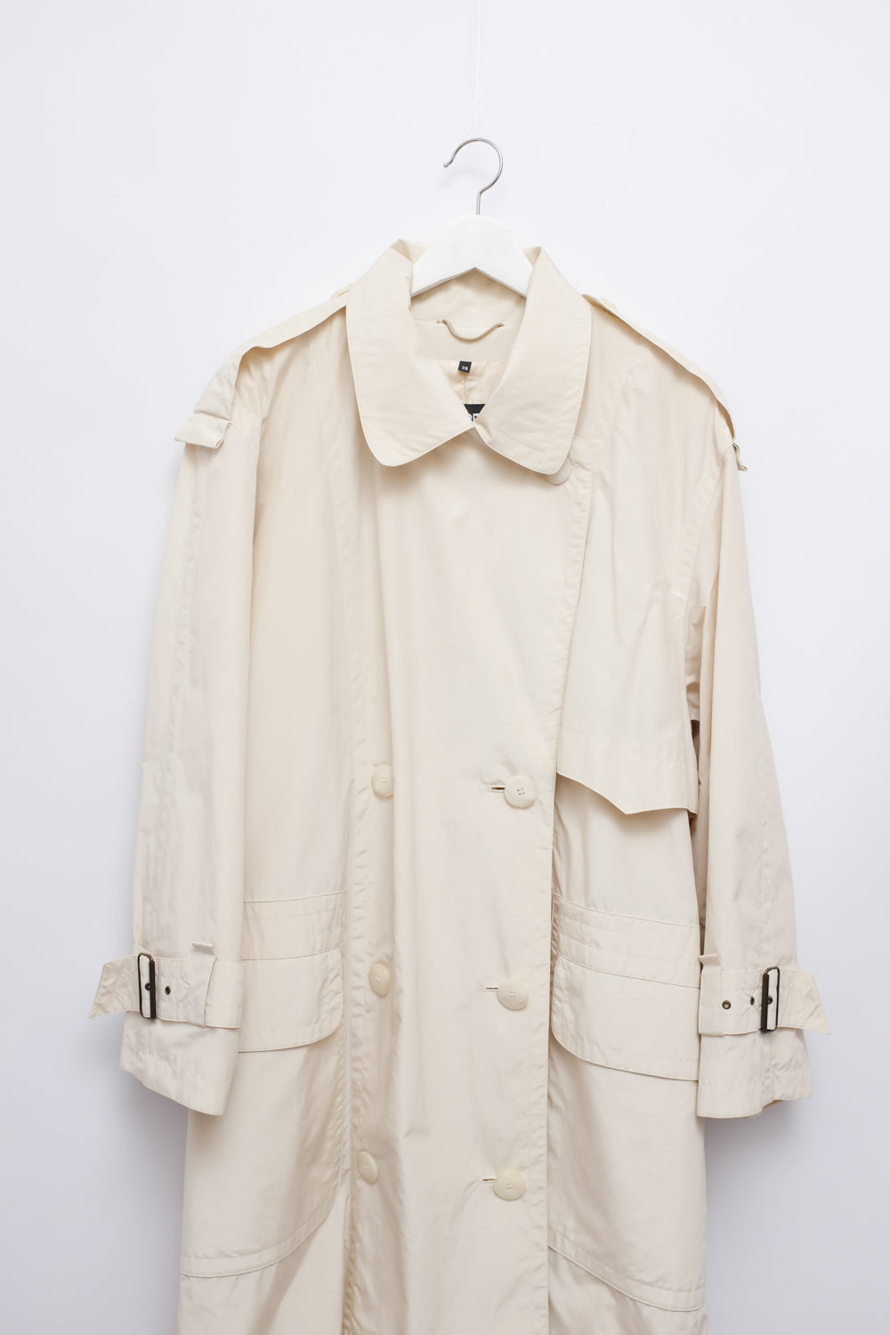 CREAM VINTAGE LONG TRENCH COAT