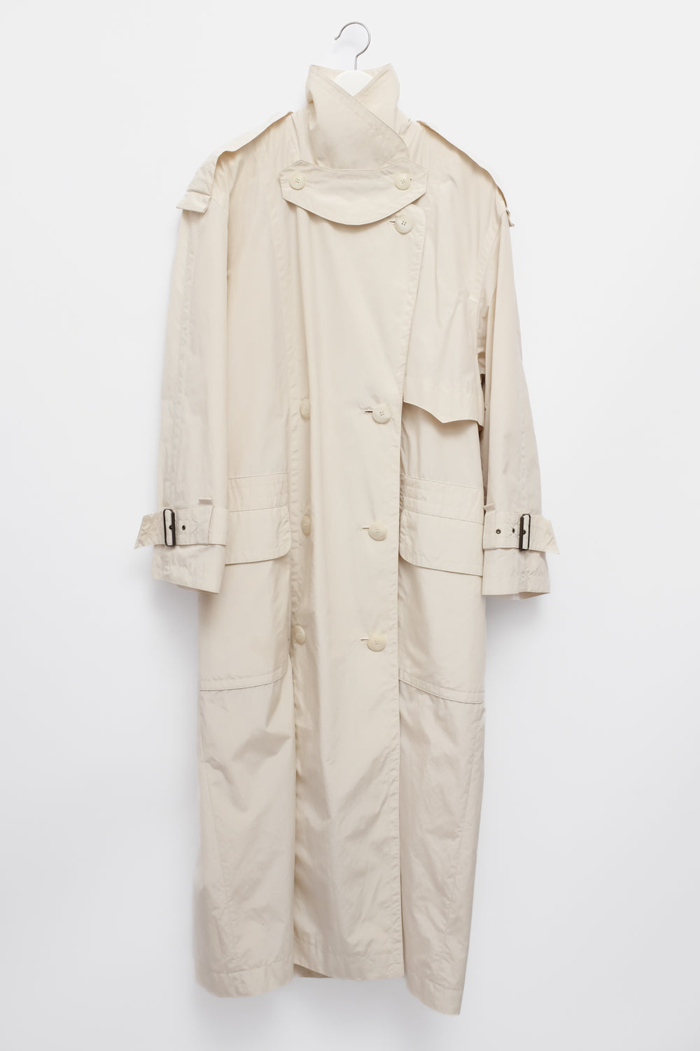 CREAM VINTAGE LONG TRENCH COAT