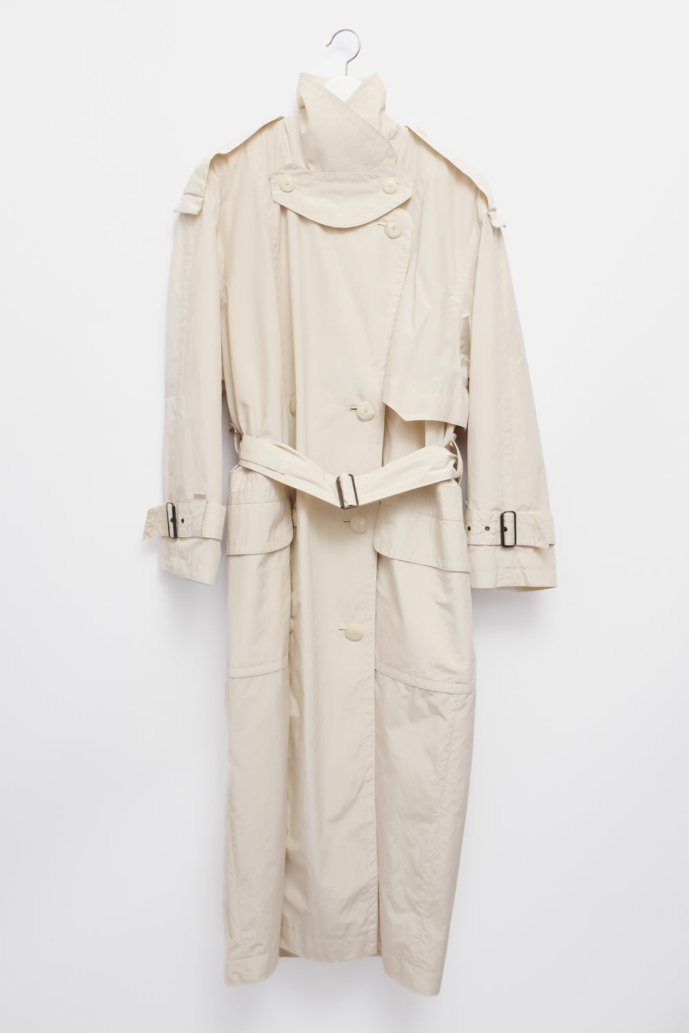 CREAM VINTAGE LONG TRENCH COAT