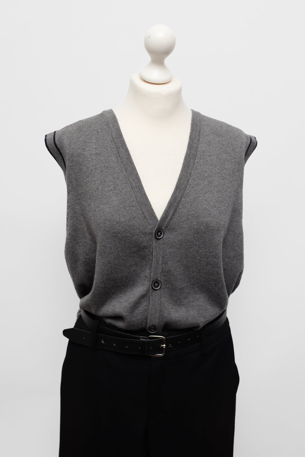 PURE COTTON GREY VEST TOP