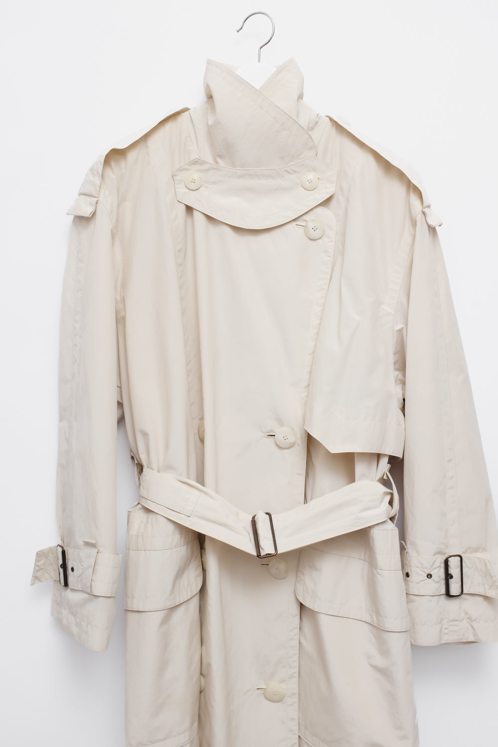 CREAM VINTAGE LONG TRENCH COAT