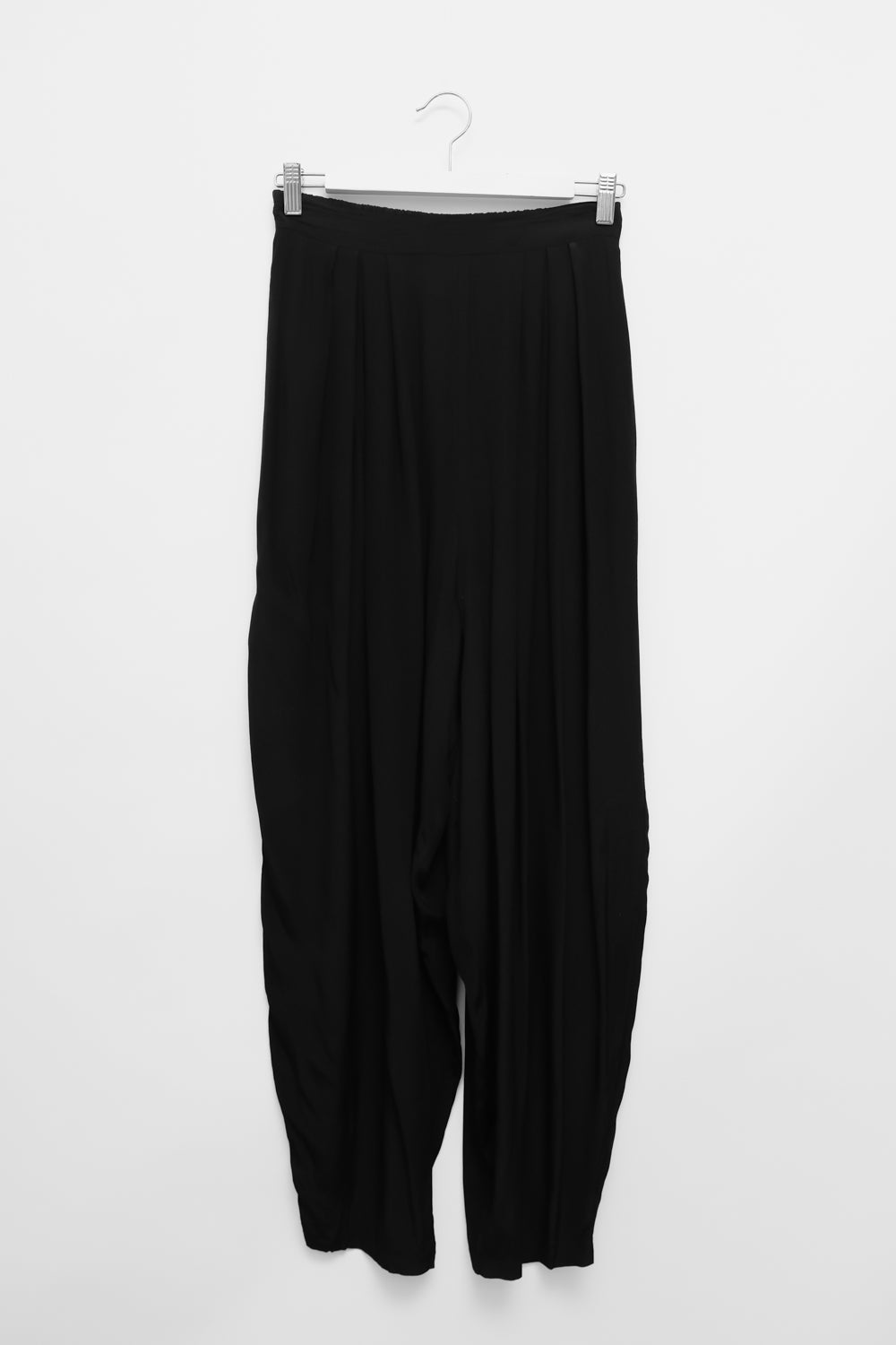 PURE VISCOSE BALLOON BLACK PANTS