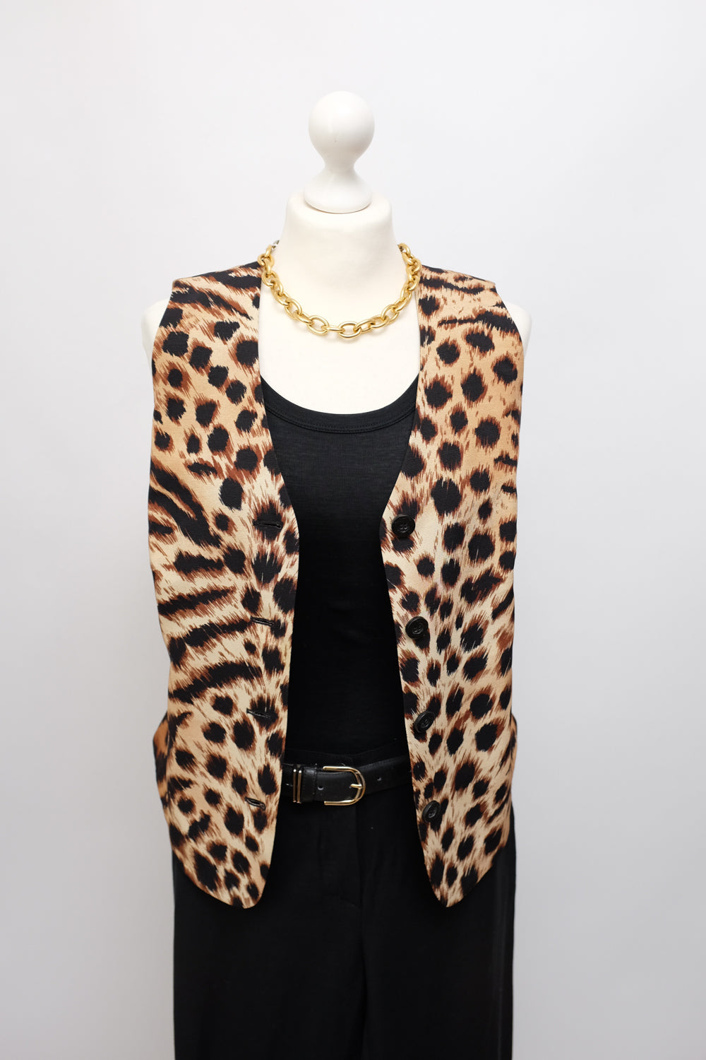 SILK VINTAGE LAUREL ANIMAL PRINT VEST