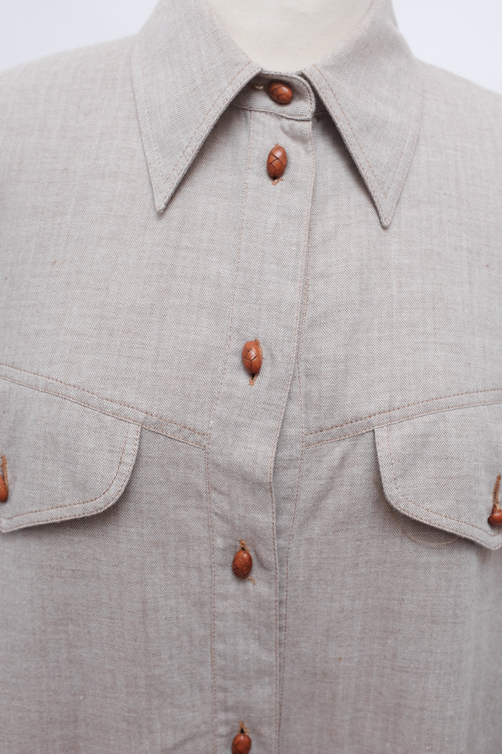 BEIGE BROWN OVERSIZE SHIRT
