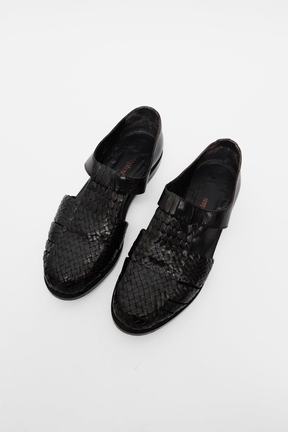WOVEN LEATHER 38 VINTAGE SANDALS BROGUES